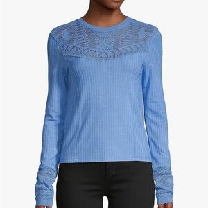 NWT Free People Colette Sky Blue Knit Long Sleeve Top